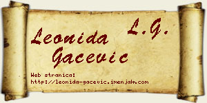 Leonida Gačević vizit kartica
